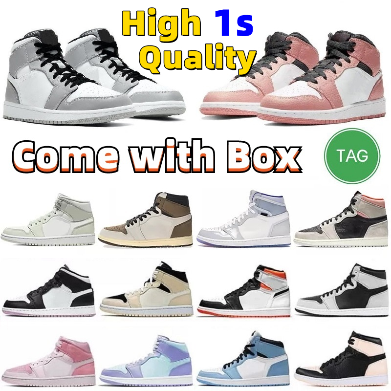 

Jumpman 1s With Box 2022 Basketball Shoes University Blue 1 high OG 1S Grey Fog Black White Shadow College Dark Forbidden UNC Gray Chicago Men's and Women's Spots Shoe, 14