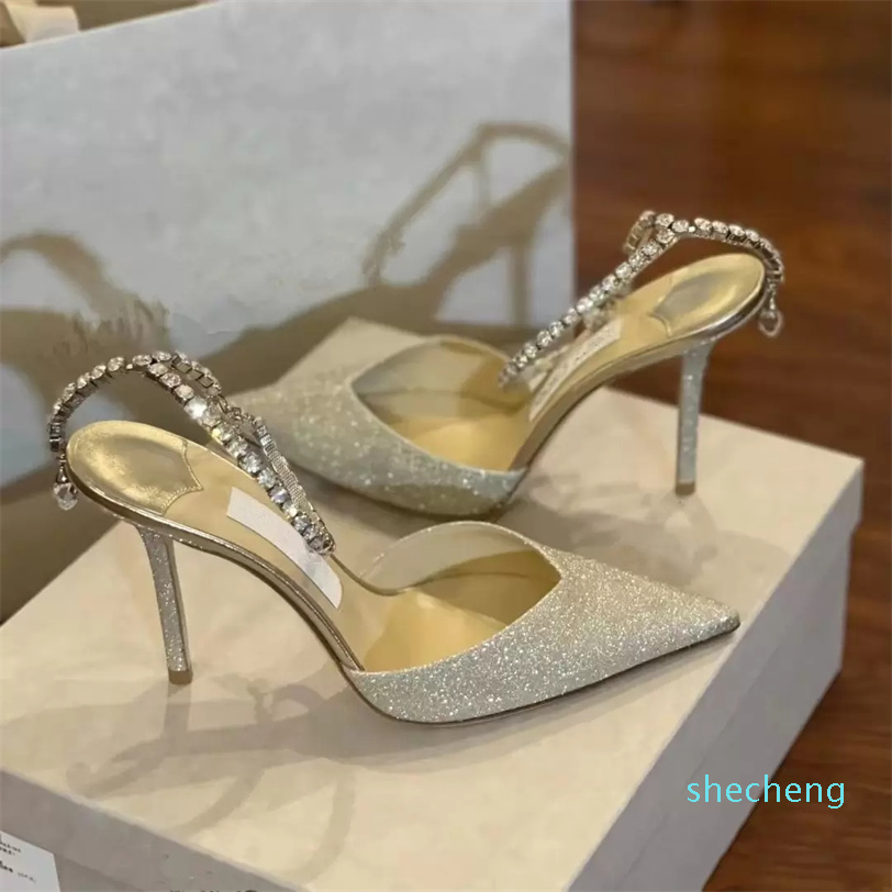 

Dress Shoes Rhinestone Chain stilettos Bride Dresses Women's Shoes Buckle, Black
