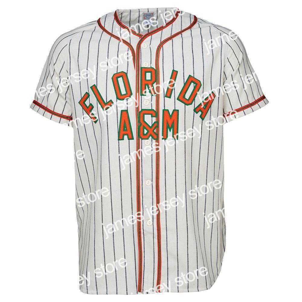 

Baseball Jerseys Florida A M University 1965 Home Jersey 100% Stitched Embroidery s Vintage Baseball Jerseys Custom Any Name Any Number, White any name any number