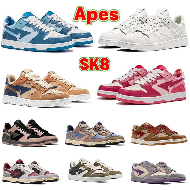 

Bapestas Casual Shoes Sk8 Low Men Women Designer Nigo Bathing Apes sneaker Court ABC Camo Vintage Beige Indigo Brown Ivory Mens Trainers Outdoor Sports Sneakers GAI, #28- 16th anniversary