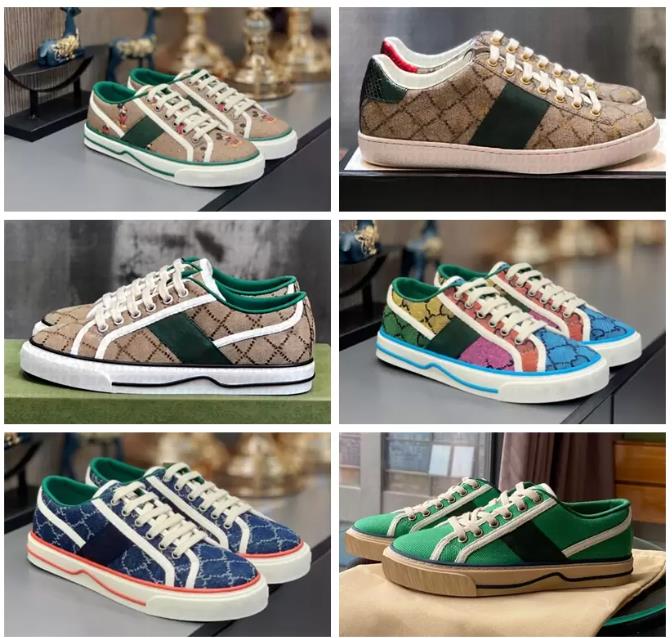 

u g g boot Tennis 1977 Canvas Casual shoes Luxurys Designers Womens Shoe Italy Green And Red Web Stripe Rubber Sole Stretch Cotton Low Top Mens Sneakers, 13