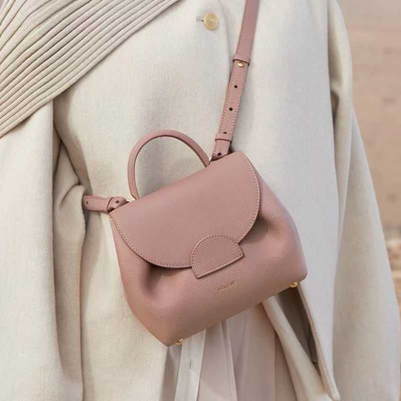 

Polene Paris bags 2023 Taupe Textured Leather Trio Camel Tote Bags Women Handbags Genuine Shoulder Messenger Crossbody Bag Luxury