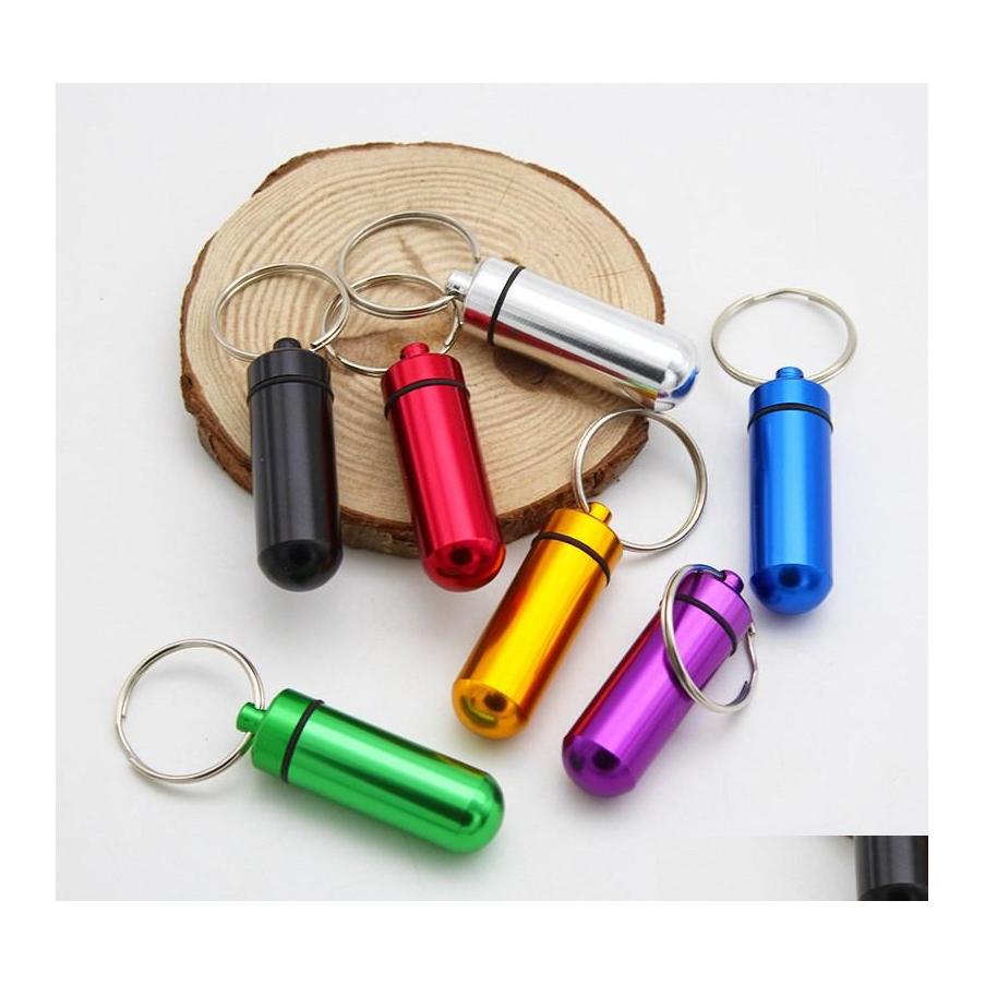 

Other Home Storage Organization Waterproof Aluminum Keychain Medication Pill Box Portable Mini Travel Pills Boxes Medicine Vitamin Otmn7