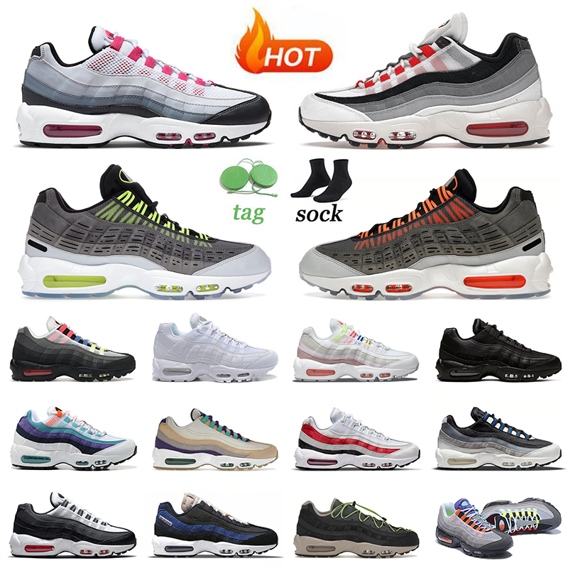 

95 Running Shoes 95s Cushion Size 12 Trainers Smoke Grey Hot Pink Kim Jones Black Volt Orange White Red Greedy Speed Lacing Wolf Runner Sneakers Outdoor Jogging 36-46, C17 white red 40-46