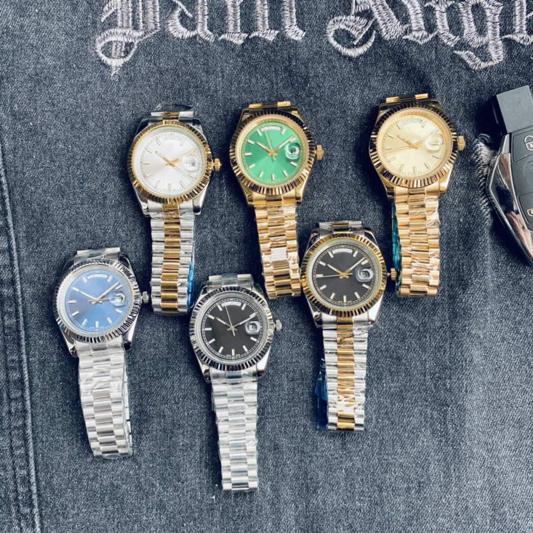 

men's automatic mechanical watch mens watches 41mm men stainless steel folding buckle sport waterproof business watch fashion wristwatches, 5#