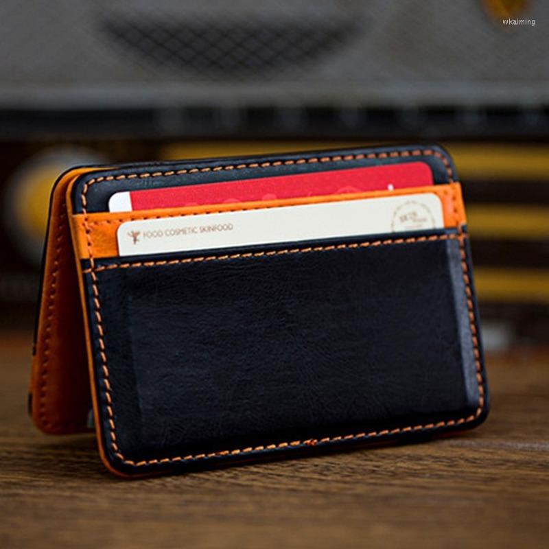 

Wallets Ultra Thin 2023 Men Male PU Leather Mini Small Magic Zipper Coin Purse Pouch Plastic Credit Bank Card Case Holder, Purple
