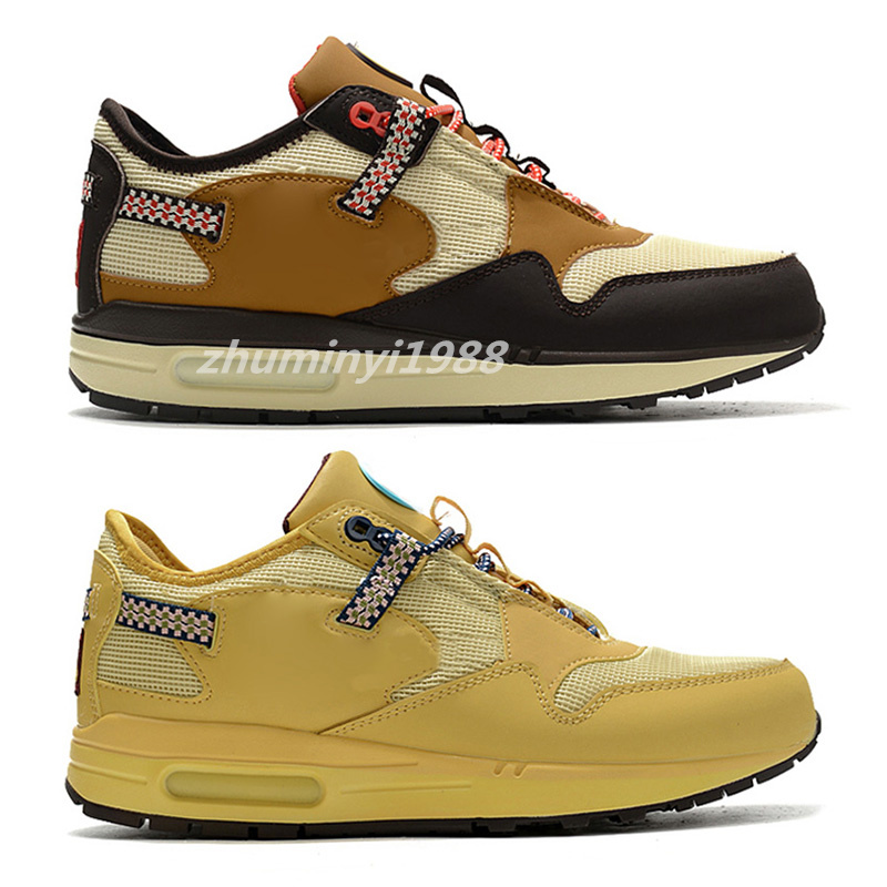 

2022 Authentic designer 1 Cactus Jack Shoes TS Baroque Brown Wheat Red Saturn Gold Men Women Outdoor Sneakers Sports Trainers p4, Color 2