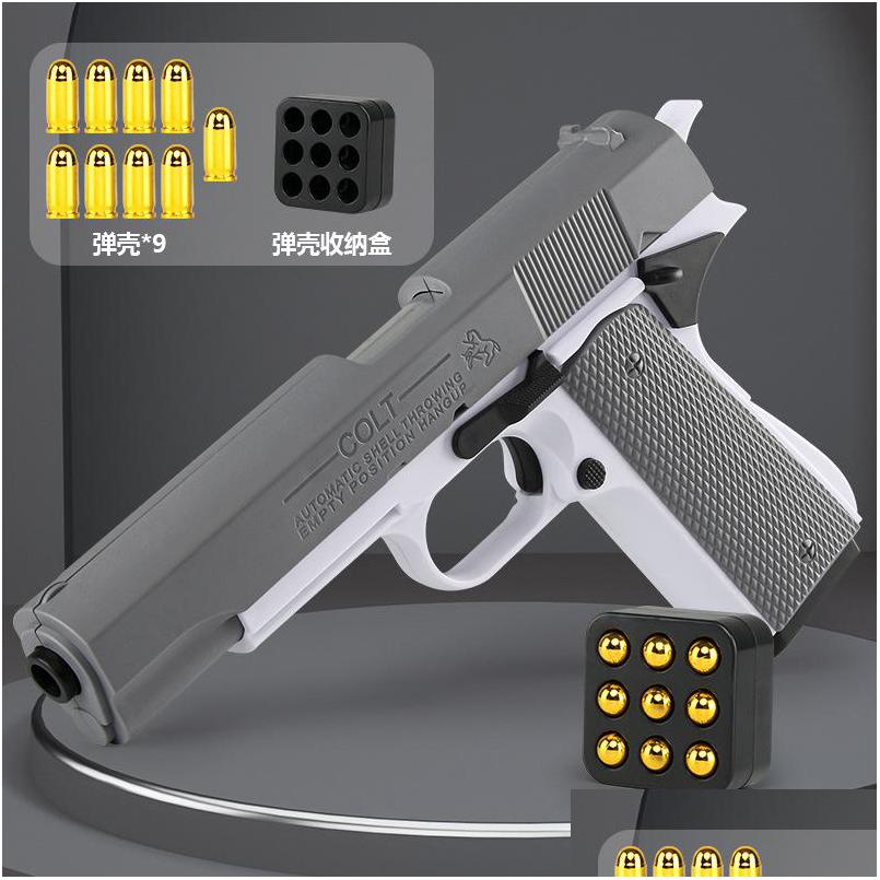 

Gun Toys M1911 Colt Shell Throwing Pistol Blaster Manual Toy Shooting Safe Launcher Model For Adts Boys Kids Outdoor Games Birthday Dhbnj