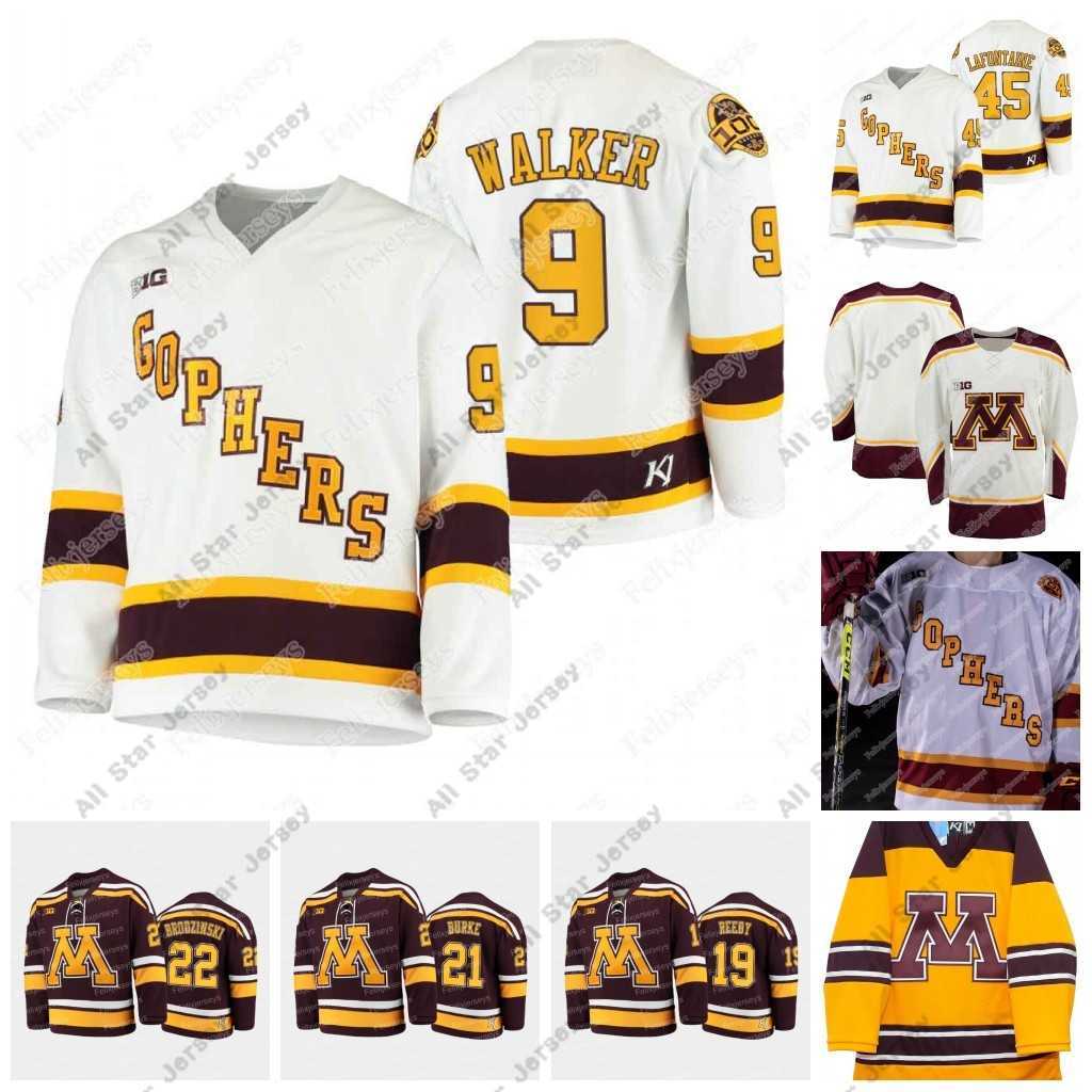 

Hockey Jerseys 2021 B1G Minnesota Golden Gophers Sammy Walker College NCAA Hockey Jersey Jack LaFontaine Bryce Brodzinski Mason Nevers Scott Reedy Nathan, White1 youth s-xl