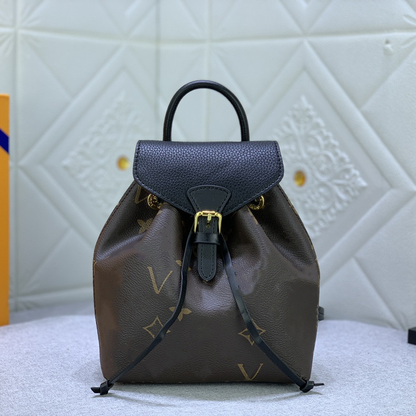 MONTSOURIS BB mini Backpack Style Women's genuine leather Shoulder School Bag Purse Luxurys designer Embossing Mens Backpack Women Messenger Ba
