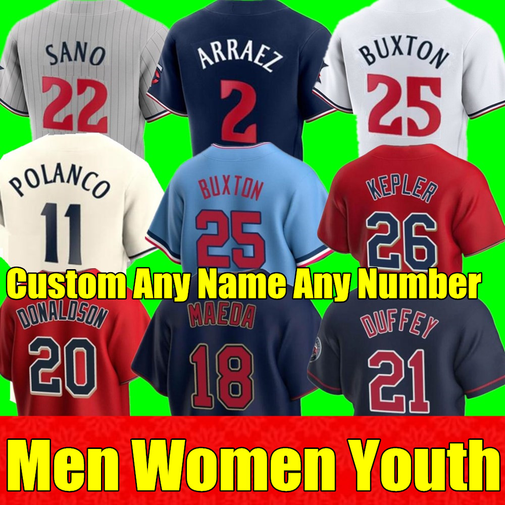 

S-4XL 2023 Men Women Youth Baseball Jerseys Carlos Correa BYRON BUXTON JORGE POLANCO JOSH DONALDSON MINNESOTA MAX KEPLER TWINS MICHAEL PINEDA Custom JERSEY, As shown in illustration