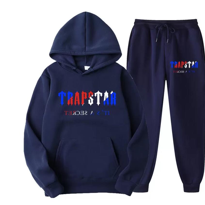 

Autumn TRAPSTAR Tracksuit Men' Fashion Hoodies Sets Warm Sweatshirt Sweatpants 2 Piece Sets 16 colors Sportswear Sets, Green