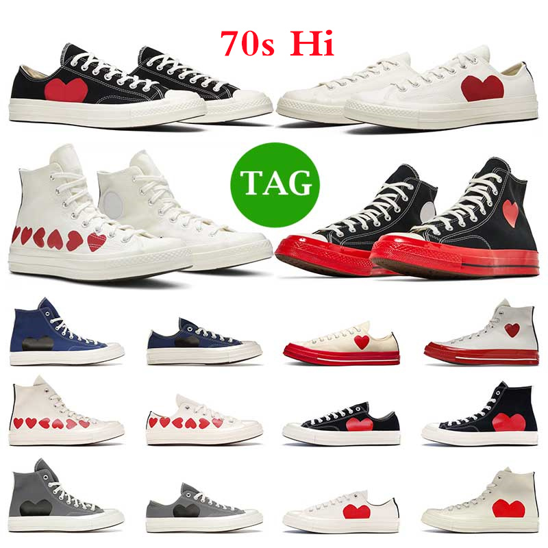 

Casual Shoes High 70s Men Women Chuck Taylor 70 Hi Canvas Eyes 1970s Hearts Shoe PLAY Black White Red Midsole Lows
