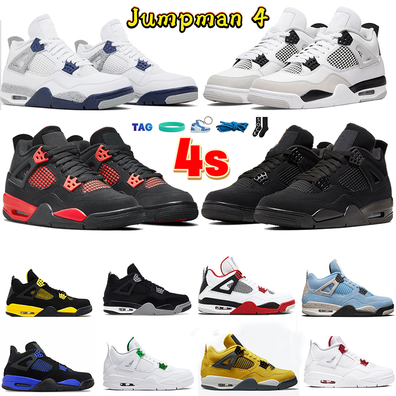 

jumpman 4 retro Basketball Shoes 4s midnight navy Military Black cat Game Royal red thunder University Blue Tour Yellow metallic green white oreo men women Sneakers, 14-what the