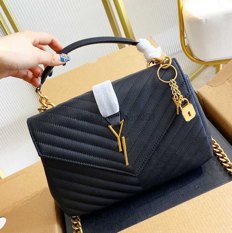 

designer bag Women Bags Handbags Shoulder Bags tote bagg black calfskin classic diagonal stripes quilted chains double flap medium cross 001, #32 23cm