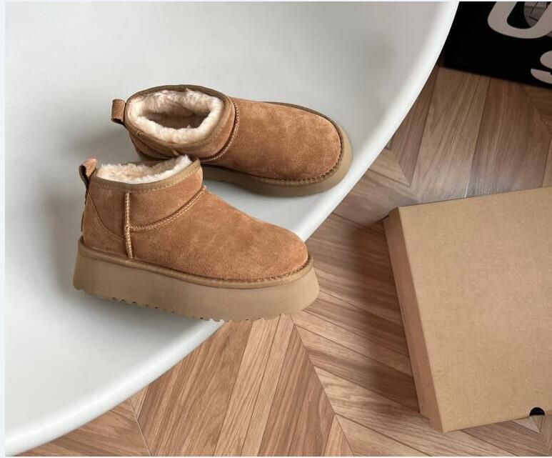

Designer Classic Australia winter boots shoes Neumel Platform tazz Boots Fashione UGGity Comfort Warm Fall Ankle Snow Booties Leather Sh jVN, Grey