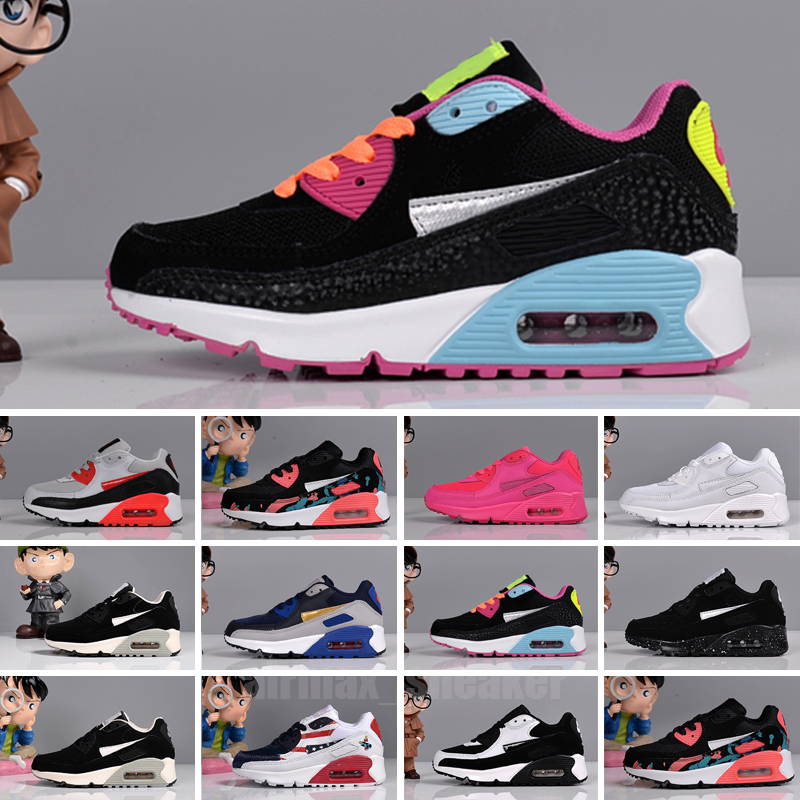 

2023 Children's Athletic Shoes Kids shoes Black Baby Infant kids Sneaker 90 Children sports shoes girls boys Youth 26-35, Color 5