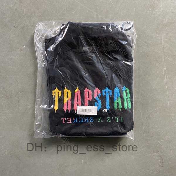 

22ss New Trapstar London t Shirt Men and Women 1 1 Top Embroidered Chenille Decoded Chord Suit - Revolution Luxury Trapstars Tee trapstar. 32, Short suit-set candy flavours 1