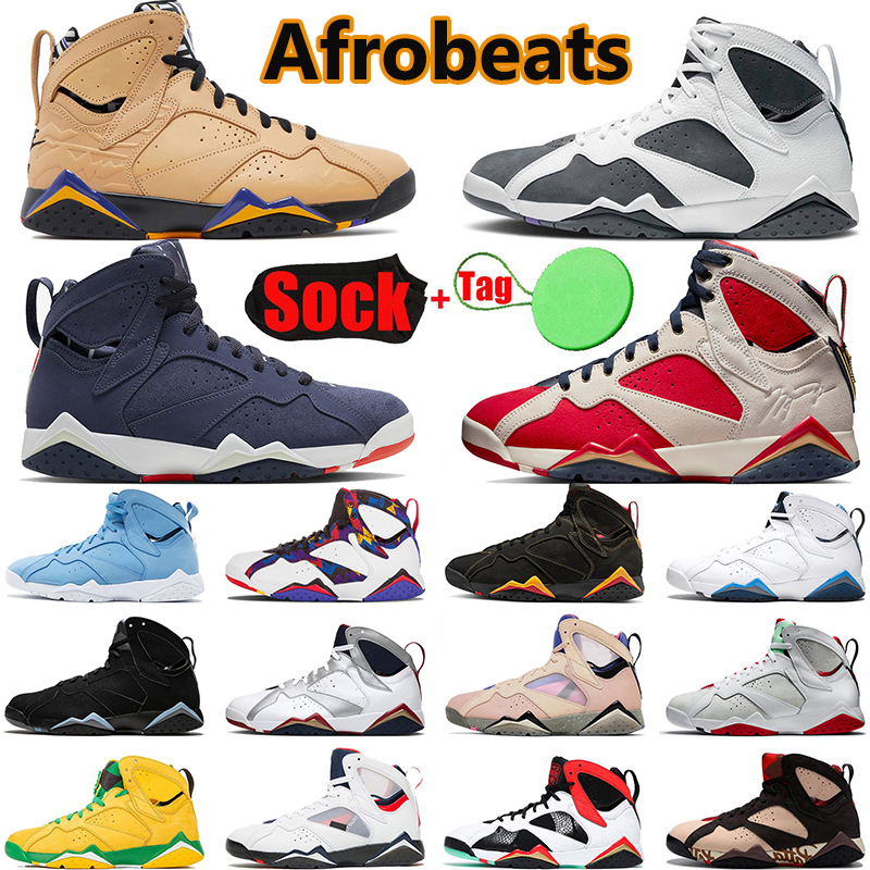 

5A-High Quality Citrus Basketball Shoes 7 Jumpman 7s Trophy Room New Sheriff in Town Quai 54 PSGs Jorden 7s Men Women Flint Afrobeats 4 Men Women Sneakers with socks, A1 new sheriff in town 36-47