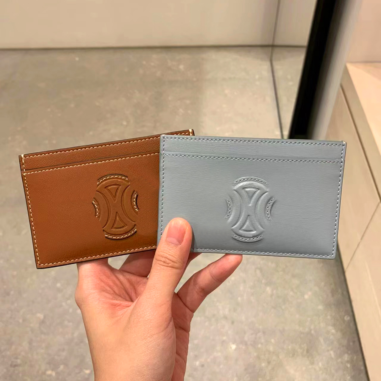 

Panchromatic Card Holder Key Coin Purses Wallets Genuine Leather Luxury Designer Fashion classic Women Men passport Purses Credit Cards Mini Handbag Clutch Wallet, He-pink