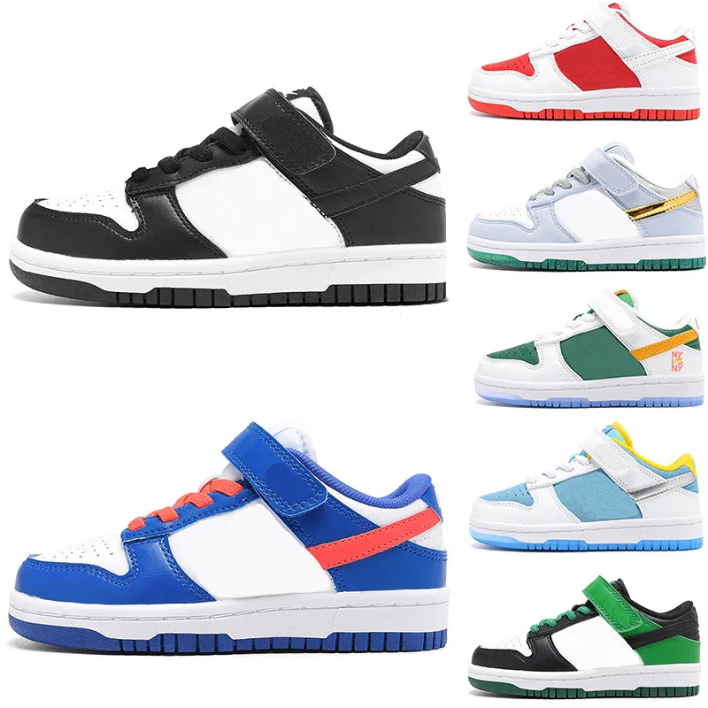 

2022 Kids Shoes For Boy Girl Sports Black White Chunky Low Cows Trainers Boys and Girls Athletic Outdoor Sneakers Children Eur 26-35