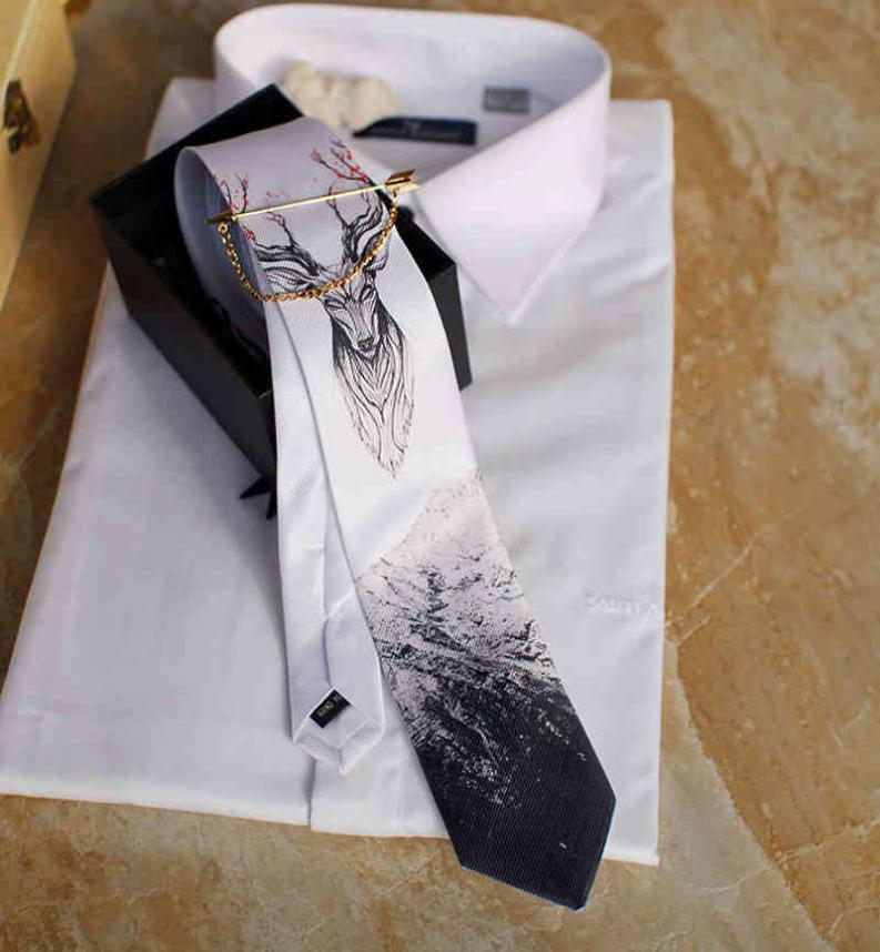 

fashion male men039s casual Original handmade wedding party birthday unique tie printed necktie host Western1285381