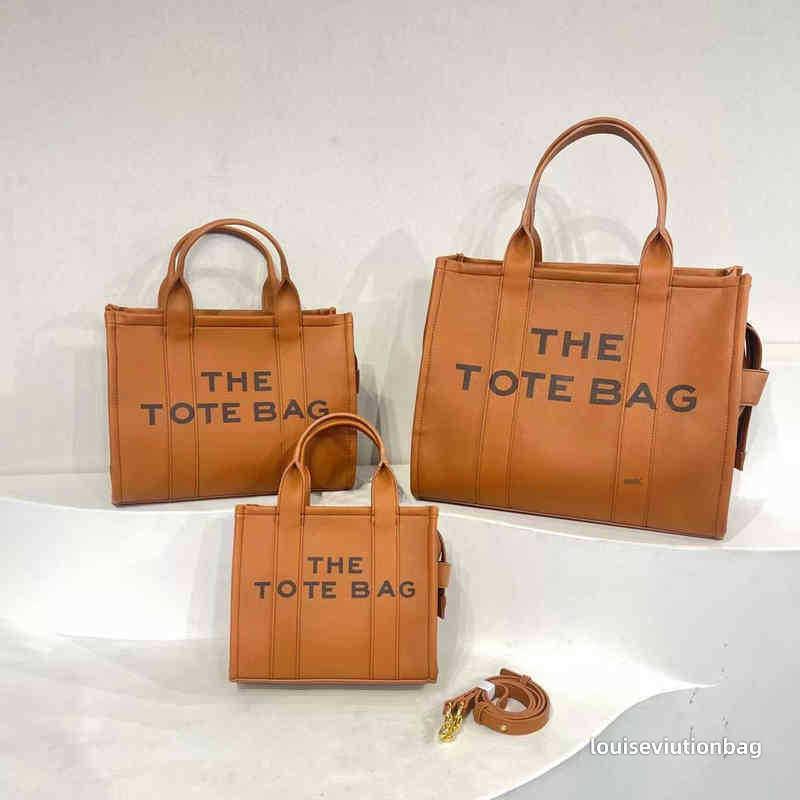 

Totes Marc The Tote Bag Brown Designer Bags Leather Handbags For Women Large Capacity Purses Handbag Shoulder Quality Casual Shopping Bags, Mjbag-black