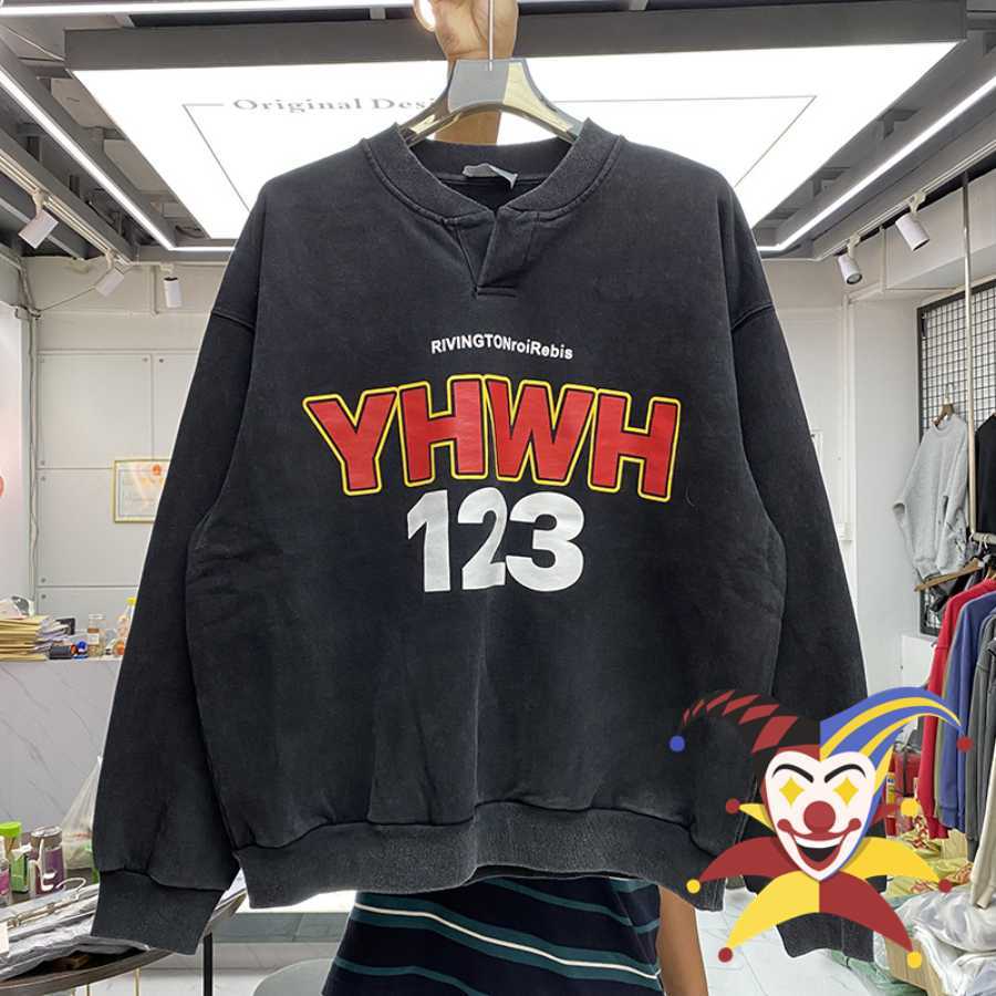 

Men's Hoodies Sweatshirts Vintage RRR123 Sweatshirts Men Women Khaki Black Washed RRR 123 Crewneck Hoodie T230111