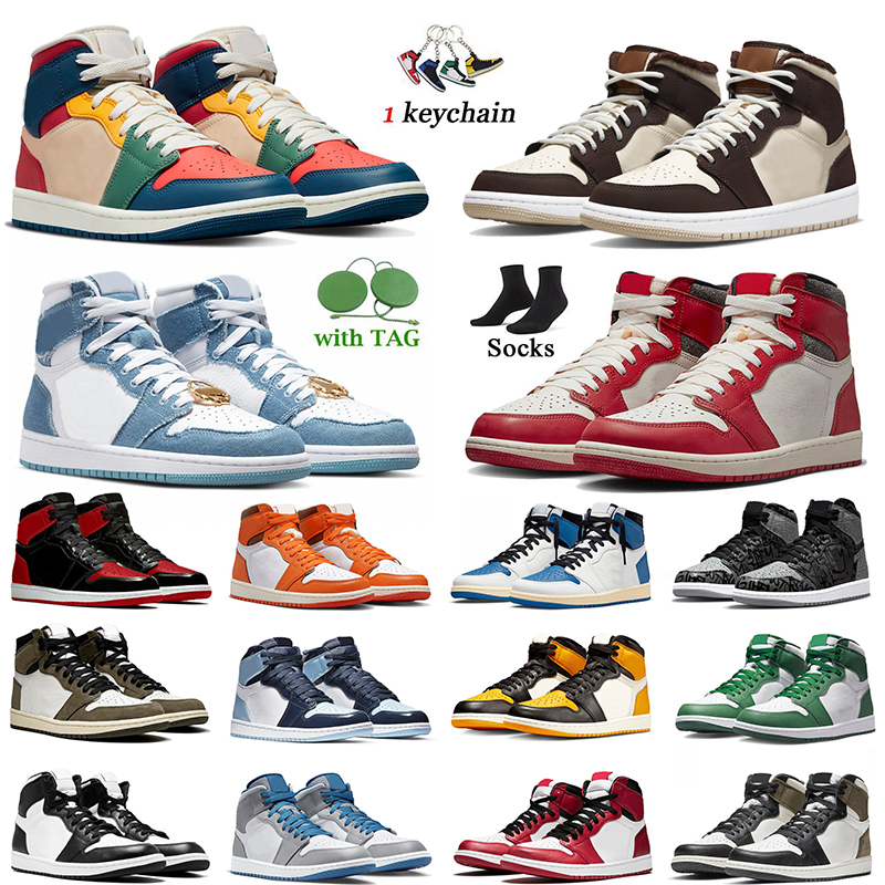 

Original Jumpman 1 High Basketball Shoes Retros Cactus Jack Mocha 1s Cream Dark Chocolate Lost and Found Denim Chicago A Ma Maniere Women Mens Trainers Sneakers, B25 mid triple black 36-46