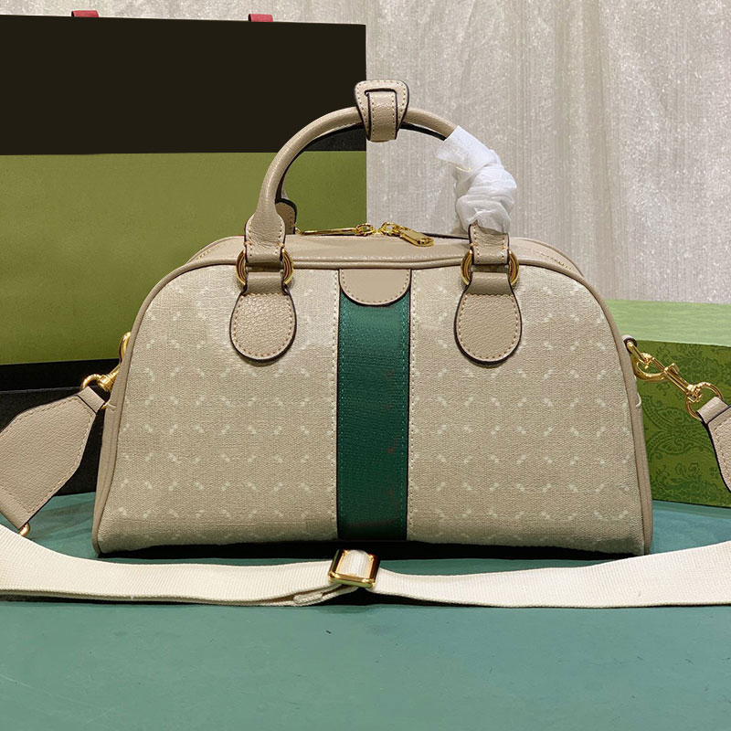 

Handbag Large Capacity Pillow Bag Women Genuine Leather Shoulder Bags Canvas Classic Letter Print Alphabetic Pattern Cowhide Zipper Open Lady Handbags, Brown