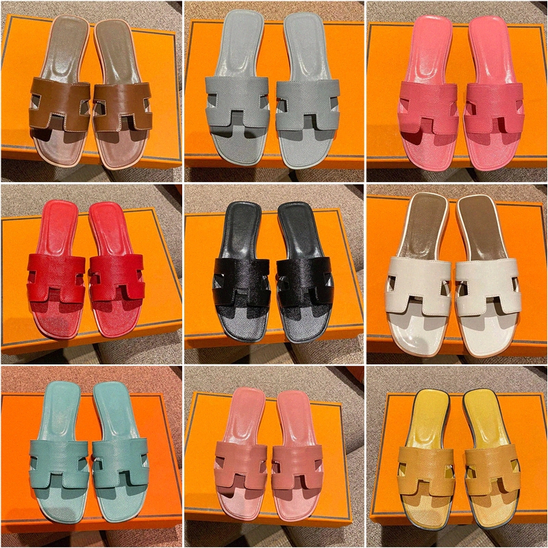 

Designers Oran Sandal Women Summer Slippers Patent Leather Lychee Crocodile Skin Maroon Fonce Khaki Triple White Brown Classic Black Men Sandals