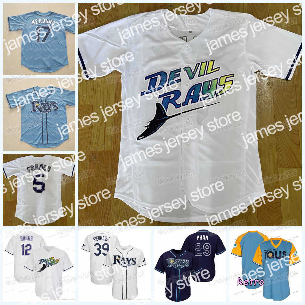 

Baseball Jerseys 5 Wander Franco Retro Jersey Kevin Kiermaier Rays Randy Arozarena Ji-Man Choi Wade Boggs Mike Zunino Austin Meadows Brett Phillips Josh Lowe, Men