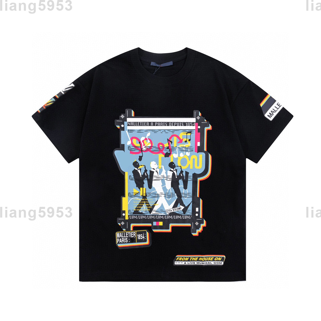 

spring and summer new shirt high grade cotton Sweatshirts printing short pants sleeve round neck panel T-Shirt Size s-m-l-xl-xxl-xxxl Color black white yaxiang1997 024