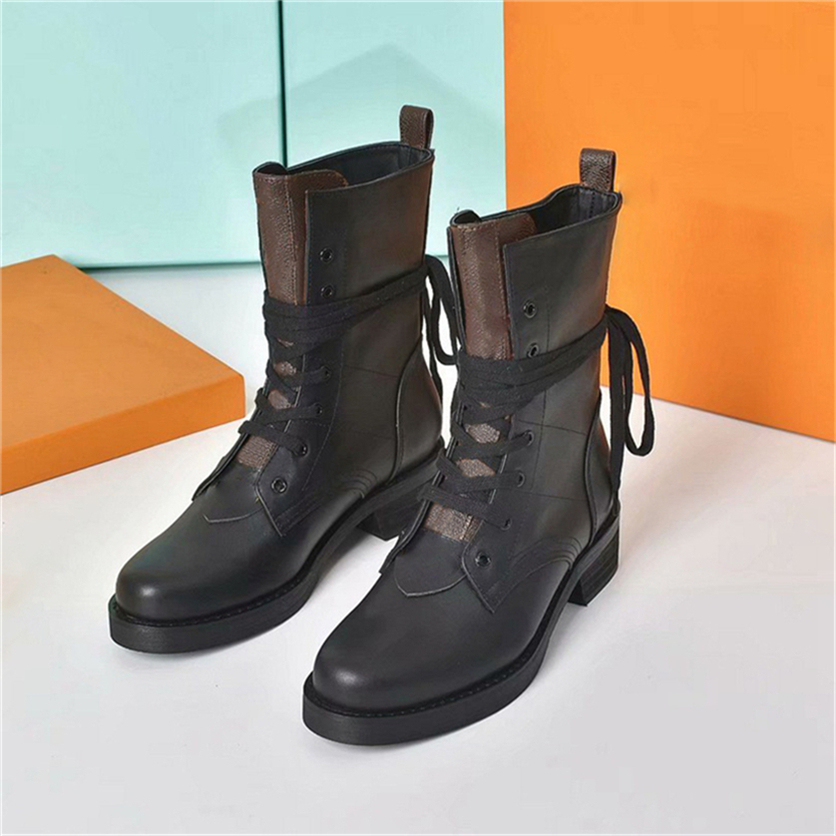 

Luxury Designer Metropolis Flat Ranger Combat Boots Combines Smooth Calf Leather And Canvas Martin Ankle CalfSkin Woman Winter Sneakers With Original Box