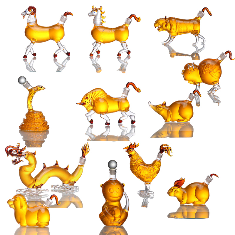 

Wine Glasses 12 style animal shaped novelty design wine bottle lead free glass barware men gift whiskey decanter for Liquor Scotch Bourbon 230113