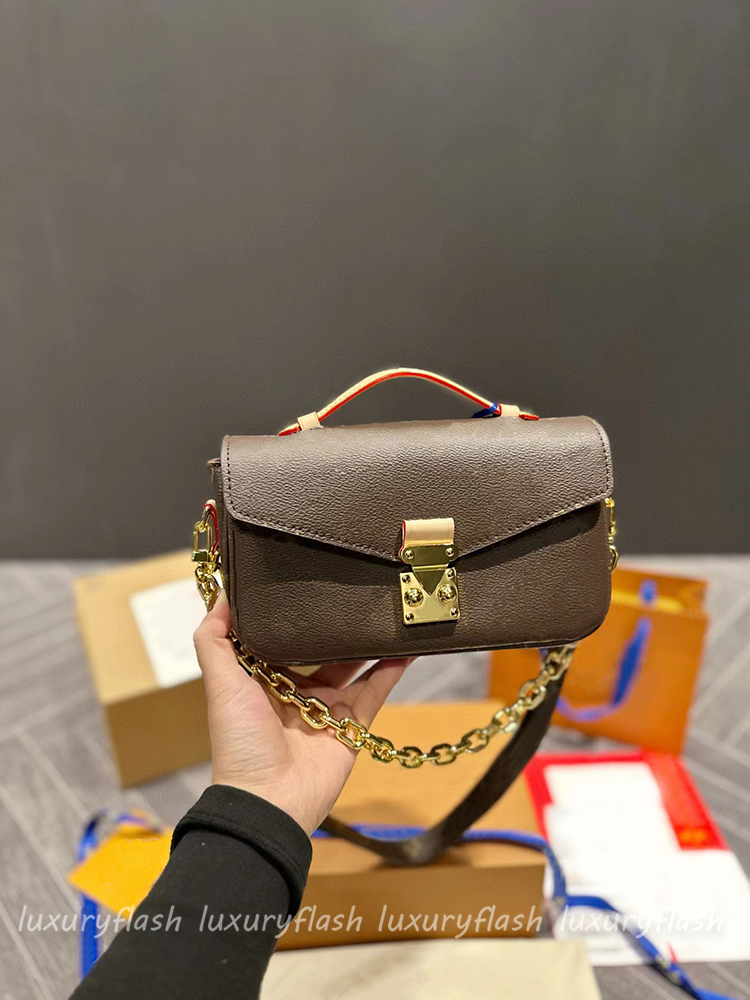 

New Messenger Bag Women Crossbody Shoulder Bags Genuine Leather Designer Classic Vintage Handbags Totes Handle Purses Gold Chain, Box(not sold seprately)