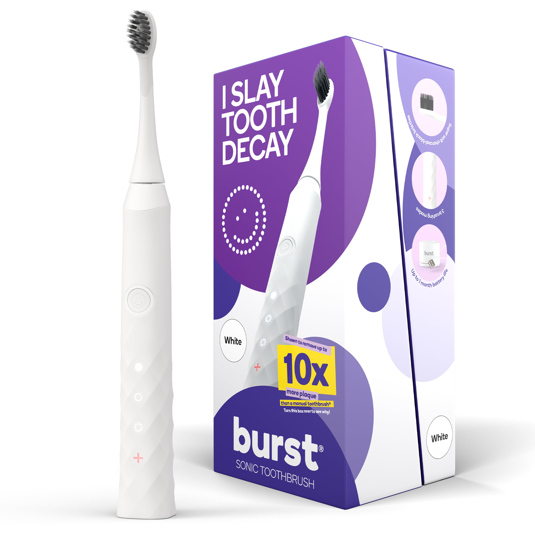 

BURST Sonic Electric Toothbrush with 1 Head and Charging Base White