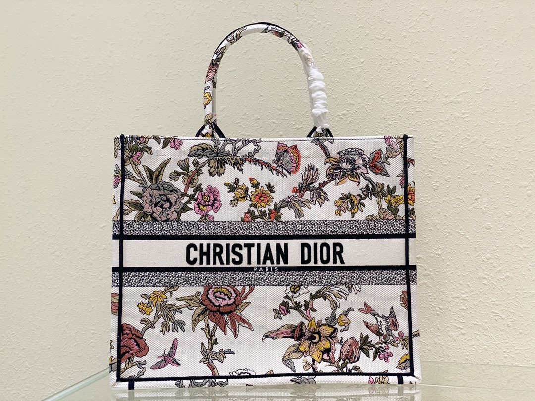 

Dior Oblique Embroidered totes bages bags d lite Jardin Botanique handbag jacquard canvas tote handbags designer large embroidery shopping