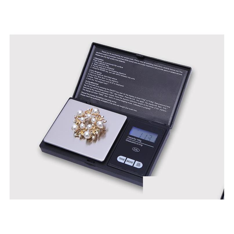 

Household Scales High Quality Pocket Mini Digital Scale 100G X 0.01G Electronic Precise Jewelry Precision Kitchen With Led Backlight Dhvjw, Black