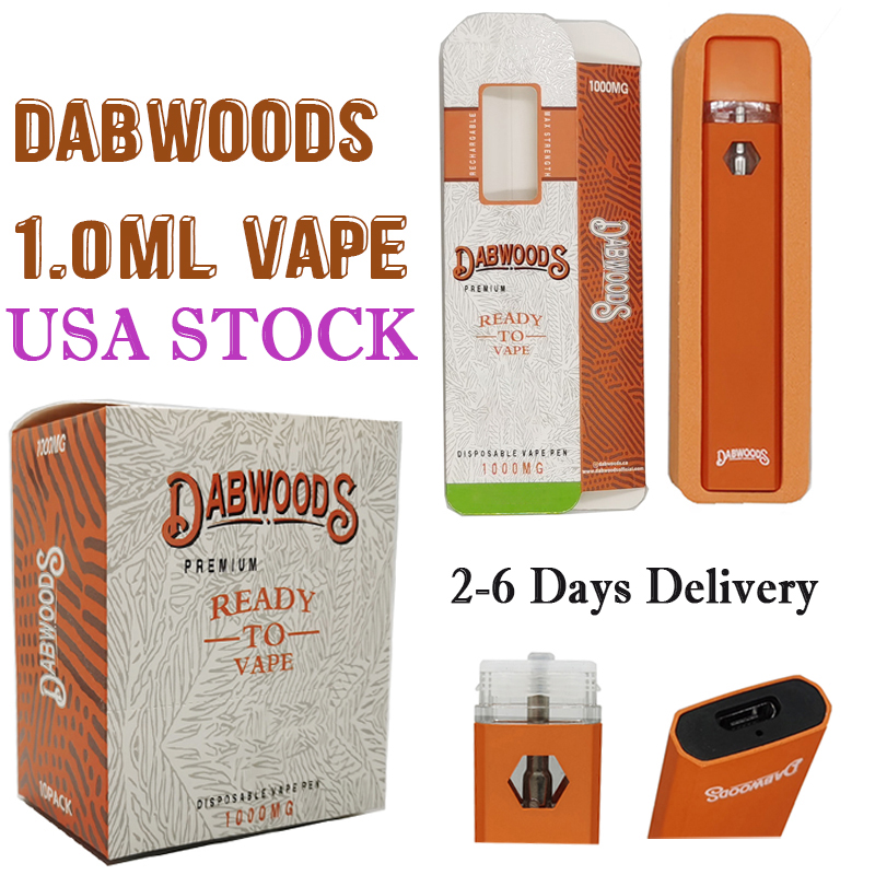 

Dabwoods Disposable Vape Pen Rechargeable E Cigarettes USA STOCK 1.0ml Cartridge Ceramic Coil Pods Vapes Pens 280mah Vaporizer Empty Thick Oil Vaporizers with Box