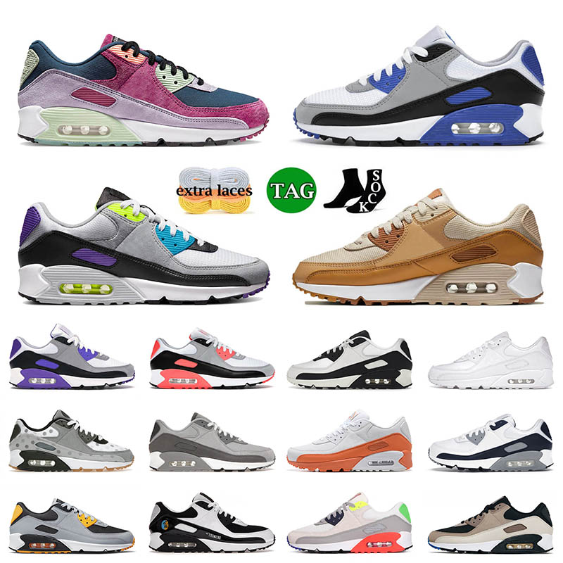 

90 Cushion 90s Running Shoes Big Size 12 What The Caramel Black White Wolf Grey Hyper Raisin Viotech Orange Phantom Men Women Trainers Sneakers 36-46, A21 sun club 36-40