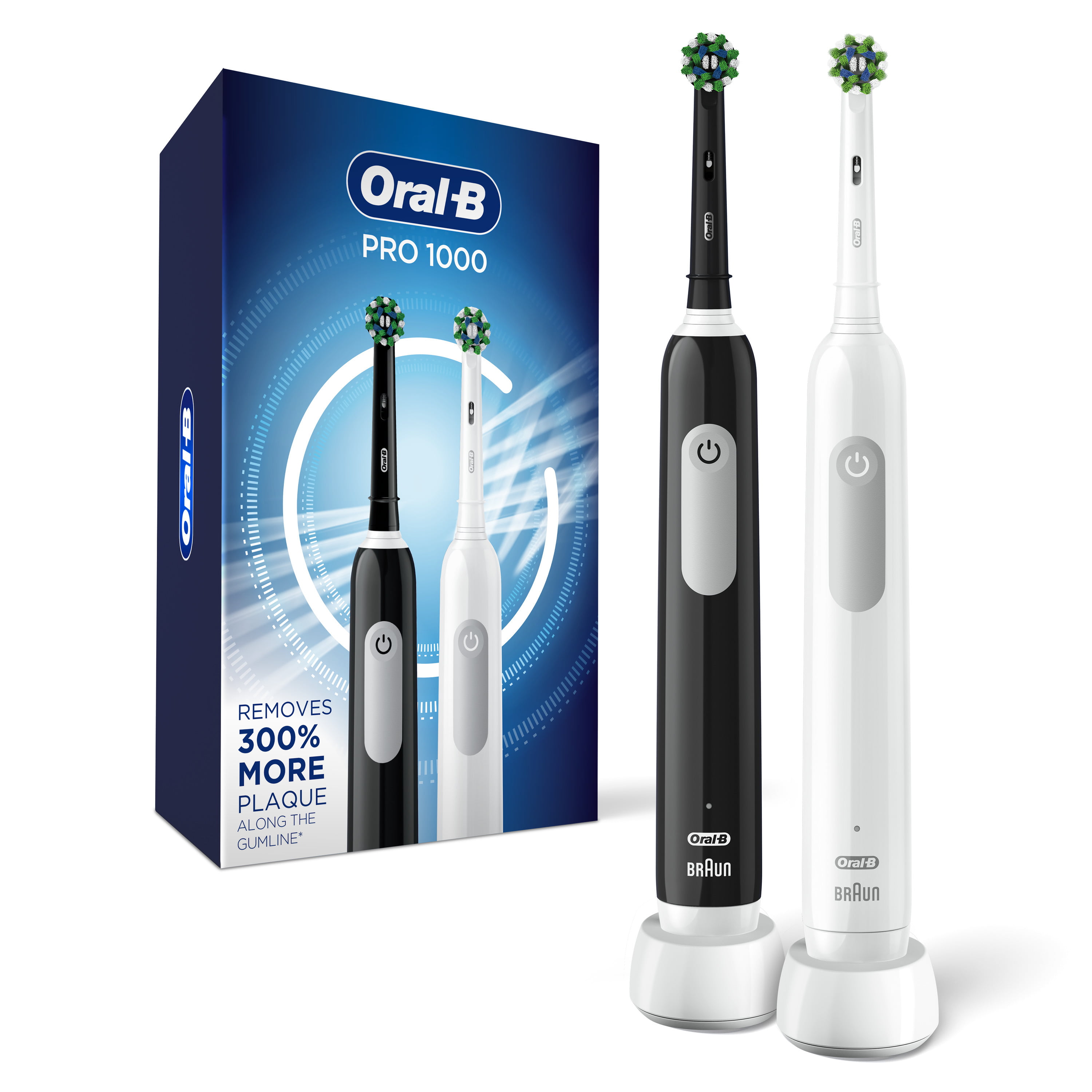 

Oral-B Pro 1000 Electric Toothbrush Black and White Twin Pack