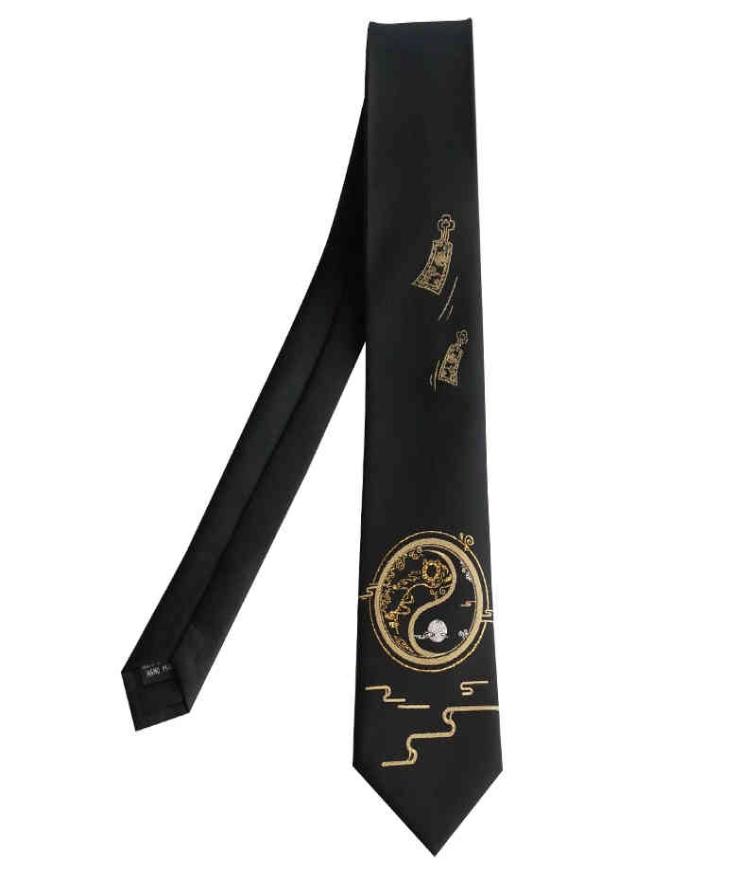 

Male men039s printed tie students personality gift necktie Original design gossip bronzing black embroidered6361822