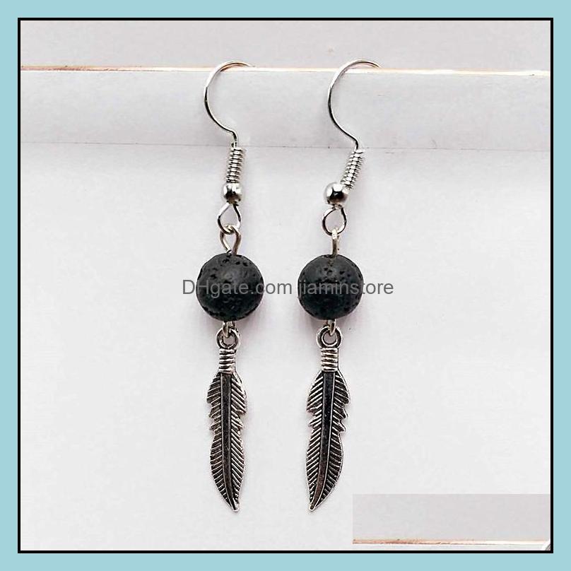 

Dangle Chandelier Angel Wings Black Lava Stone Earrings Diy Aromatherapy Essential Oil Diffuser Earings Jewelry For Women Drop Deli Otcum