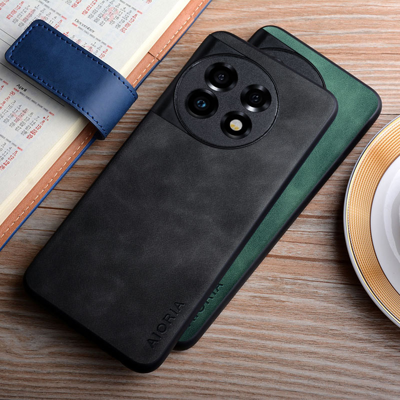 

Cases For Oneplus 11 coque silky feel fingerprint proof durable leather, Dark grey