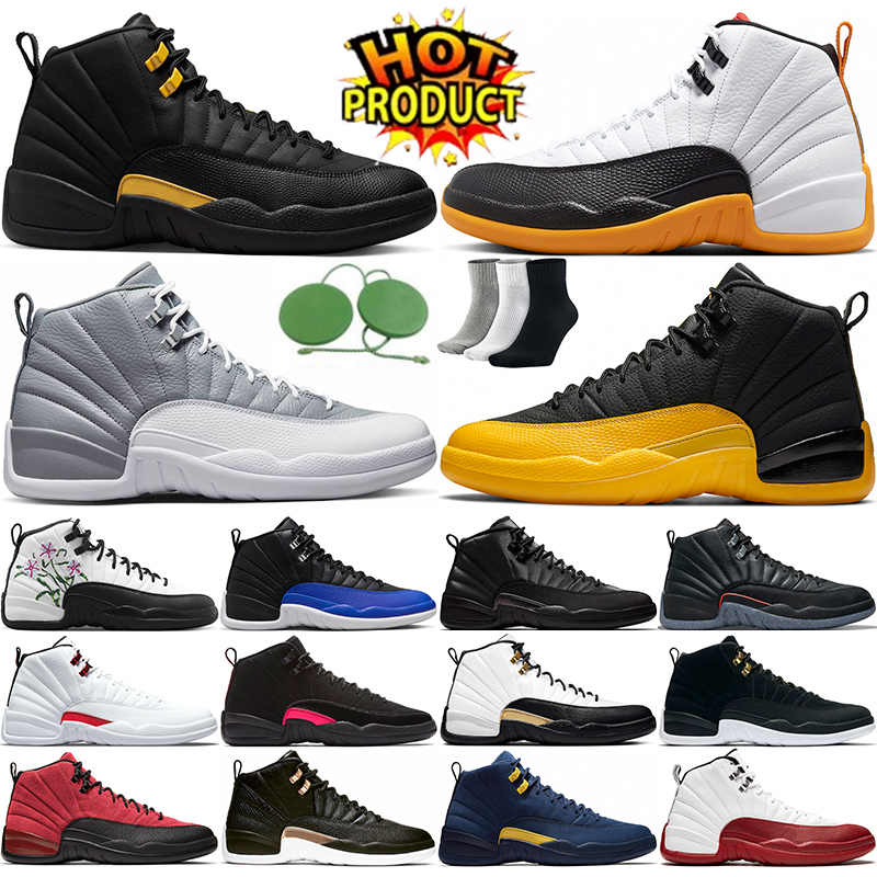 

Jumpman Basketball Shoes 12s 12 Black Taxi Cherry Playoffs Stealth University Gold Reverse Flu Game Indigo Hyper Royal Light Aqua Mens Trainers Sport Sneakers