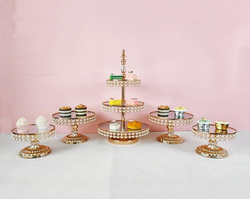 

Bakeware Tools Other 5pcsset 3 Tier Square Macaron Cake Stand Mirror Tray Display Rack For Wedding Birthday7715565