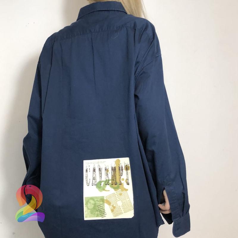 

Men' Jackets CAVEMPT Shirts 2023 Style For Fall/winter Character Pictorial Shirt Jacket CE Oversize Women, Q220navy blue