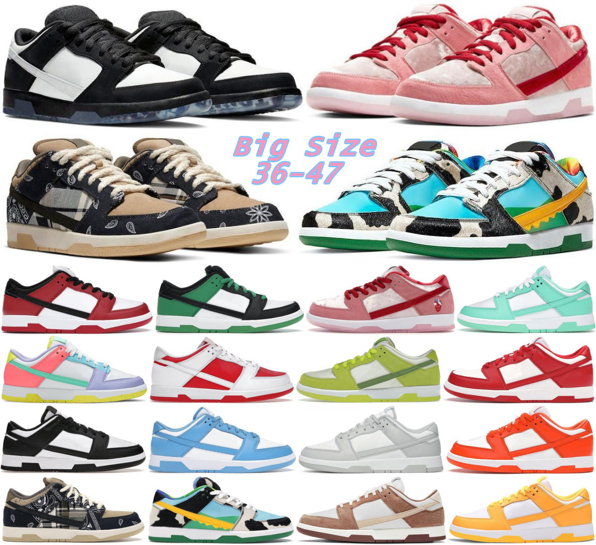 

Designer shoes for men women flat sneakers sb low Panda White Black Grey Fog UNC Syracuse Green Glow Chlorophyll Triple Pink StrangeLove GAI mens casual trainers, 23