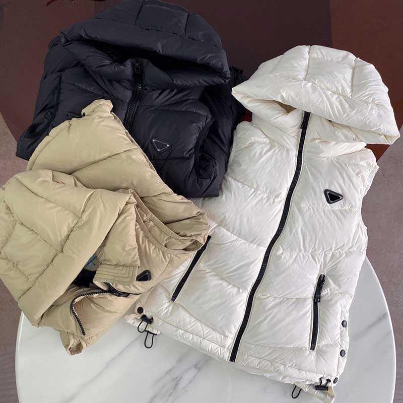

Women' Vests Womens Jackets Fashion Short Hooded Vest Long Style Slim Top Zipper Outwear Windbreaker Pocket Outsize Lady Warm Coats -L K0IX, White